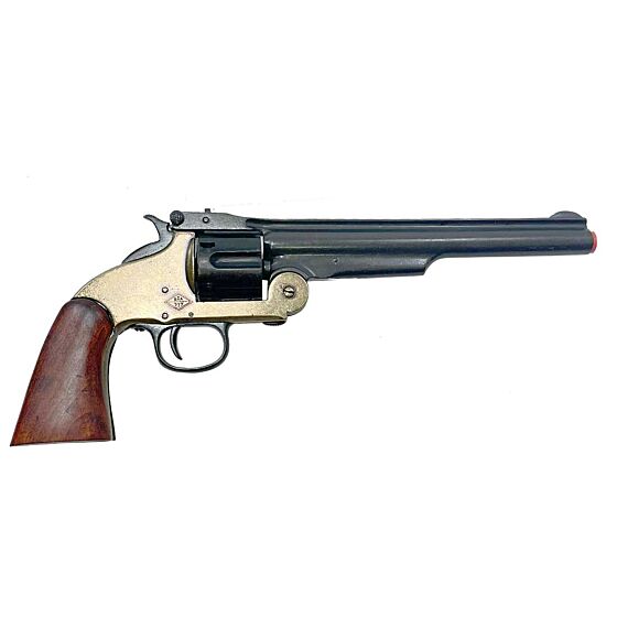 Denix schofield 1875 revolver type collection pistol (gold finish)