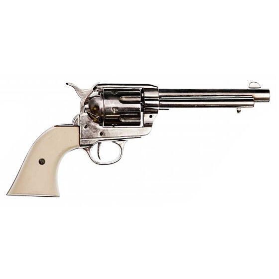 Denix pistola da collezione peacemaker 1873 revolver 5.5 pollici (nickelata)