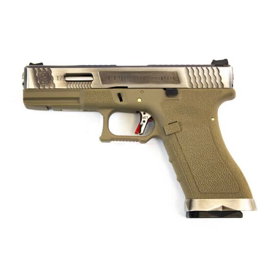 We g17 FORCE CUSTOM full metal gas pistol tan (silver/silver)