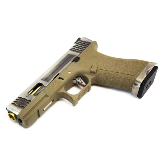 We g17 FORCE CUSTOM full metal gas pistol tan (silver/gold)