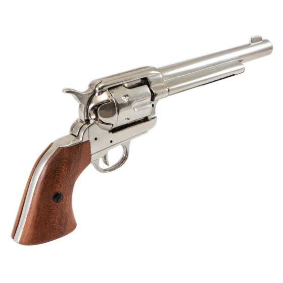 Denix Peacemaker 45 long revolver type collection pistol (nickel finish)