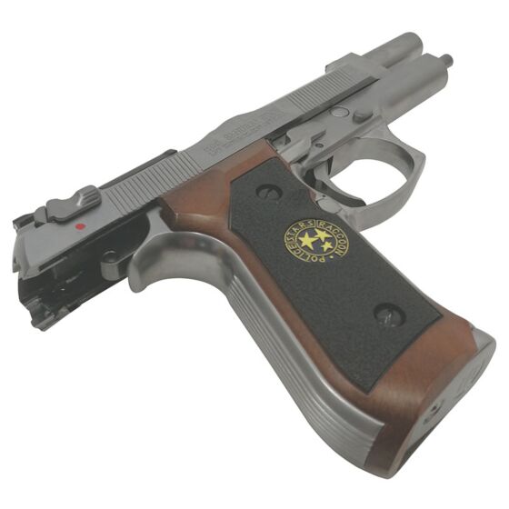 We BIOHAZARD M92 semi/full auto metal gas pistol (chrome silver)