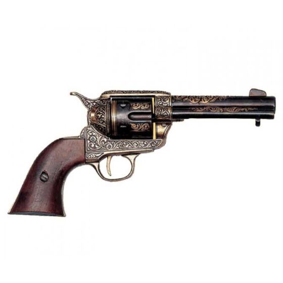 Denix Peacemaker 45 revolver type collection pistol (deluxe gold plated)
