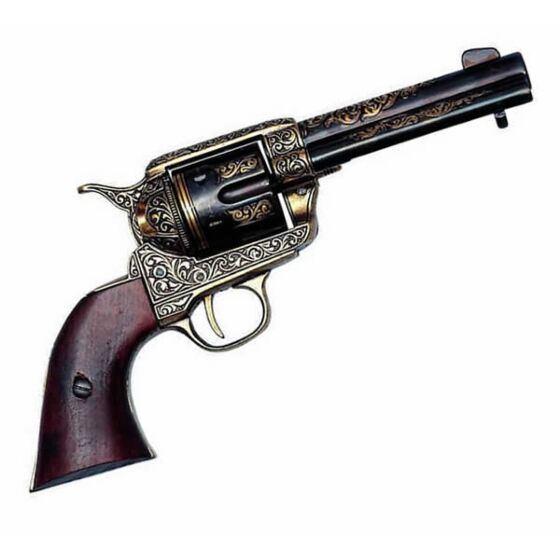 Denix Peacemaker 45 revolver type collection pistol (deluxe gold plated)