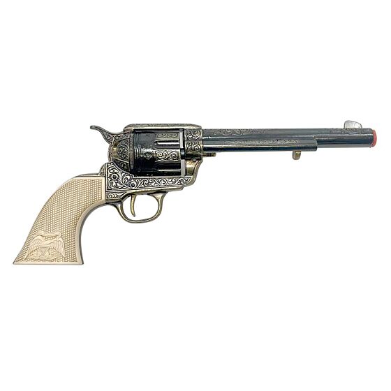 Denix Peacemaker 45 long revolver type collection pistol (engraved/gold finish)