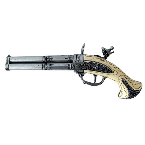 Denix pistola da collezione Francia XVIII secolo a 3 canne rotantI