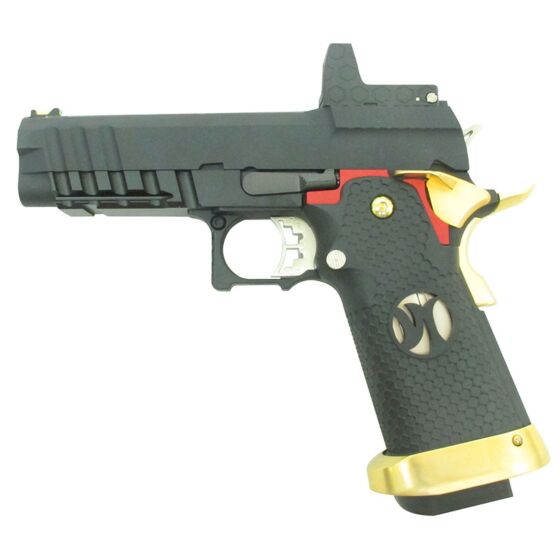 Armorer Works pistola a gas Hi capa BLACK ACE W/ micro dot (nera/dorata)