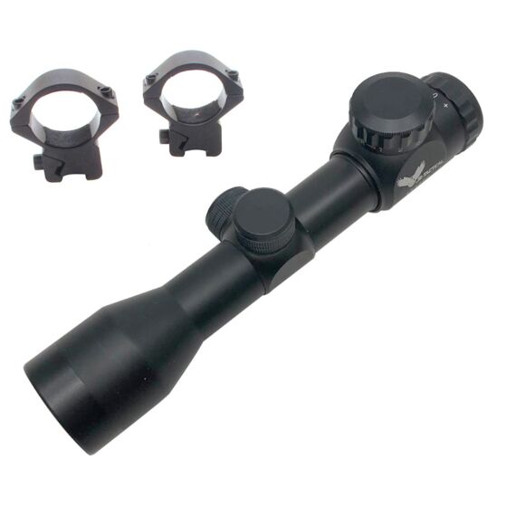 Js-tactical 4x32ir compact rifle scope (with rings)