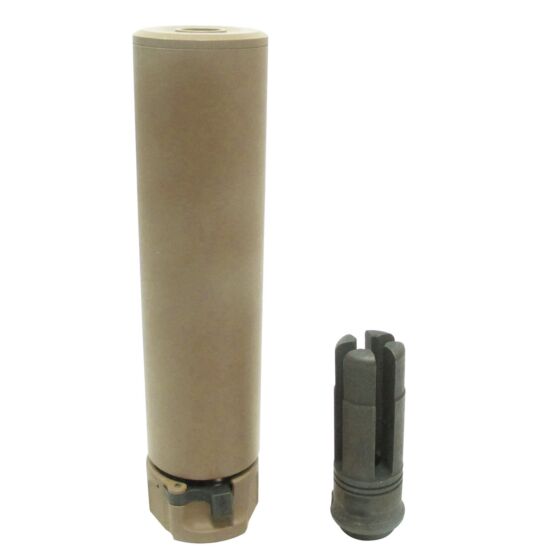 5KU silenziatore SF 556 socom ver.2 con spegni fiamma 14mm- (tan)