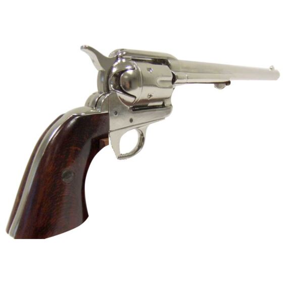 Denix pistola da collezione peacemaker 45 revolver 12 pollici (nickelata)