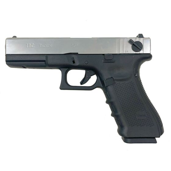 We g18 railed frame full metal SILVER slide gas pistol (gen.4)