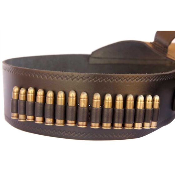 Denix DELUXE SET leather belt with holster and cartridges for Winchester Mare's leg rifle (matt brown)