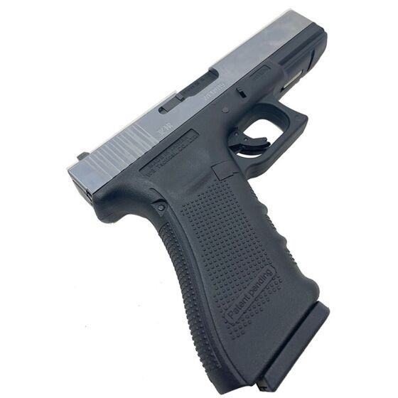We g18 railed frame full metal SILVER slide gas pistol (gen.4)