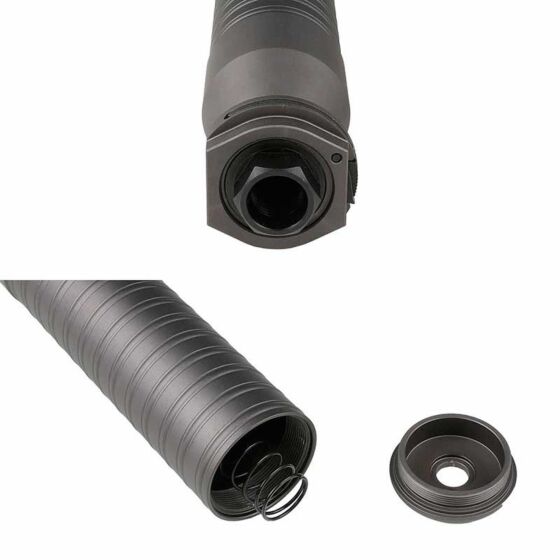 Airsoft Artisan silenziatore 762Ti MCX style con spegnifiamma 3 punte (nero) 