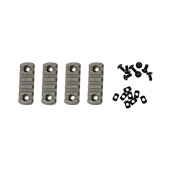 AABB 5 slot 20mm nylon rail set for M-LOK hand guard (4 pcs) (tan)