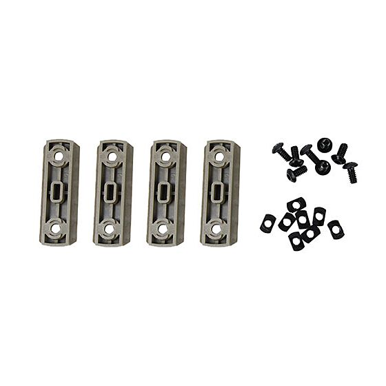 AABB 5 slot 20mm nylon rail set for M-LOK hand guard (4 pcs) (tan)