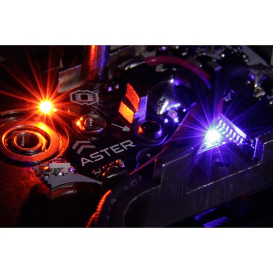GATE ASTER SE LITE V2 contatto gearbox completo di grilletto QUANTUM con circuito mosfet BASIC MODULE per fucili elettrici ver.II (cavi anteriori)