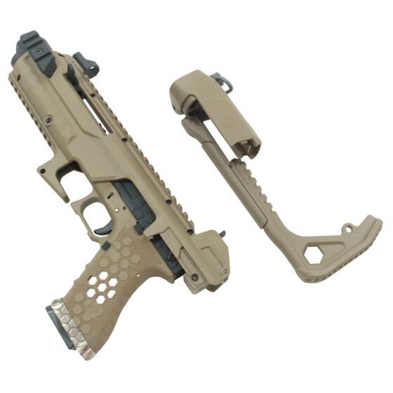Armorer Works pistola a gas G18 HEX CUSTOM con TACTICAL CONVERSION KIT (tan)