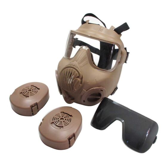 Big dragon full face fan gas mask deluxe (tan)