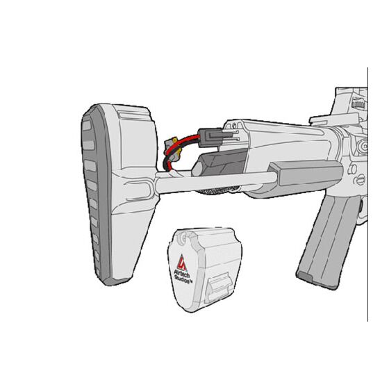 Airtech Studios stock extension endtop for KWA/PTS RONIN6 electric gun
