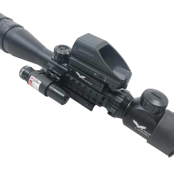 Js-tactical ottica SUPER COMBO per fucili 3-9x40 con dot e laser