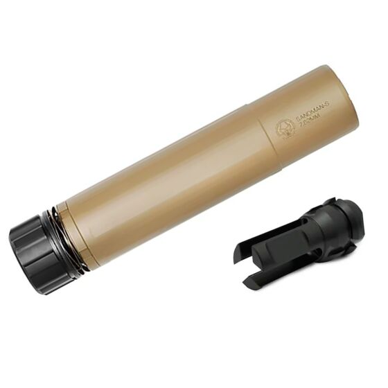 PTS DEAD AIR SANDMAN-S silencer with hider for 14mm- electric gun (dark earth)