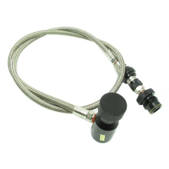 PROTO tubo di connessione con valvola di sfiato per bombole HPA (acciaio)