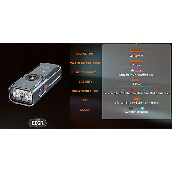 Fenix torcia tattica tascabile 700Lumen (grigia)