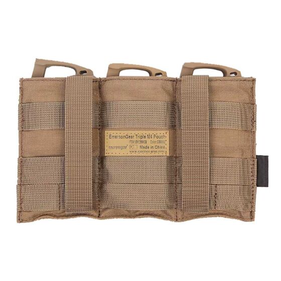 Emerson tasca aperta elastica tripla per caricatore fucile m4 (coyote brown)