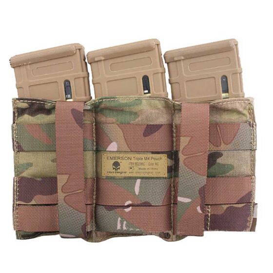 Emerson elastic open top triple mag. pouch for m4 rifle (multicam)