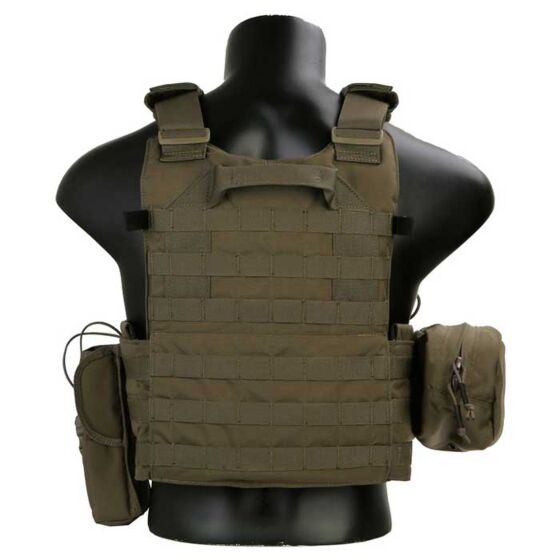 Emerson 6094 style plate carrier with 3 pouches (ranger green)