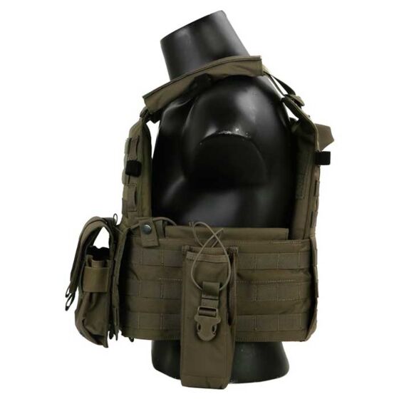Emerson 6094 style plate carrier with 3 pouches (ranger green)