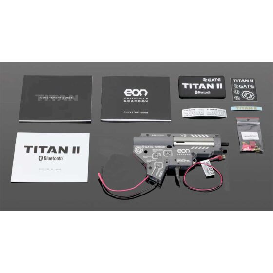 EON Gearbox completo 8mm V.2 FULL STROKE con TITAN II EXPERT per fucile elettrico M4 (cavi anteriori)