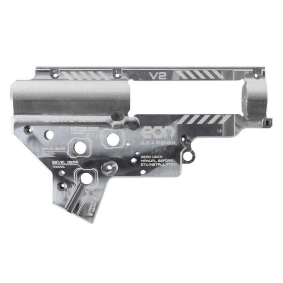 GATE EON CNC processed 8mm QD spare gearbox case for ver.2 electric gun (Silver coated)