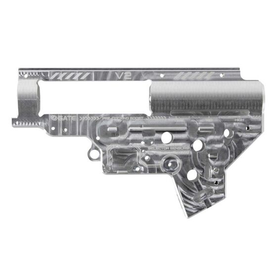 GATE EON CNC processed 8mm QD spare gearbox case for ver.2 electric gun (Silver coated)
