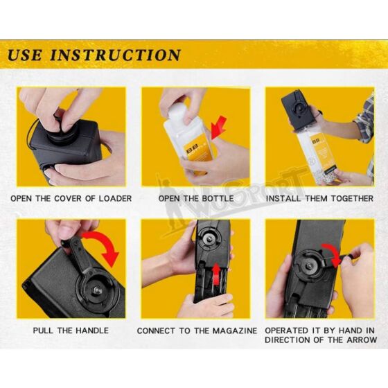 WOSPORT carica pallini speedloader + bb bottle (nero)