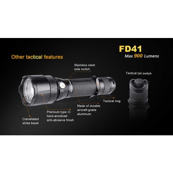 Fenix FD41 adjustable beam tactical flashlight