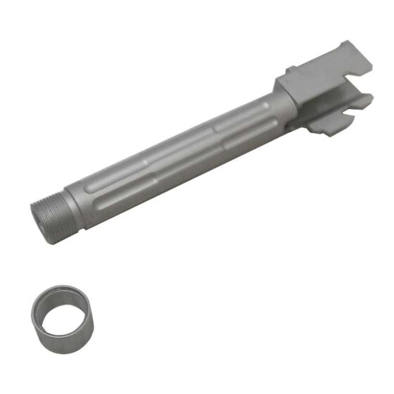 5KU canna esterna 9INE style con filetto per pistola g17/g18 (silver)