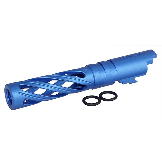 5KU canna esterna in alluminio FORATA per pistola a gas Hi Capa 4.3 (blu)