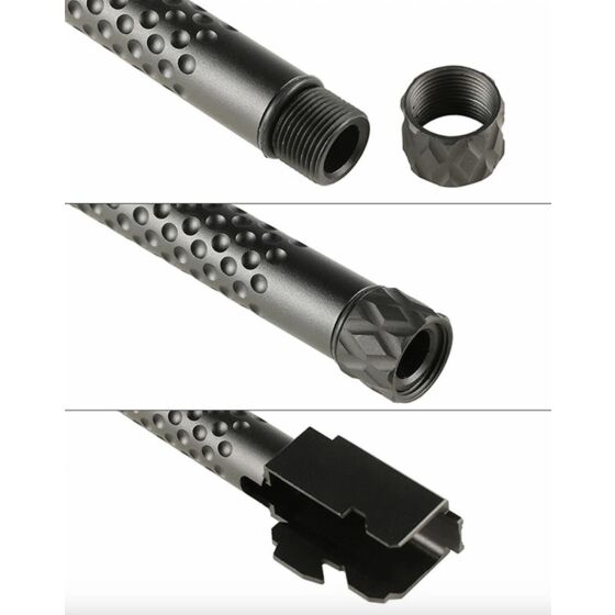 5KU canna esterna alluminio ZEV style con filetto per pistola MARUI G19 (nera)