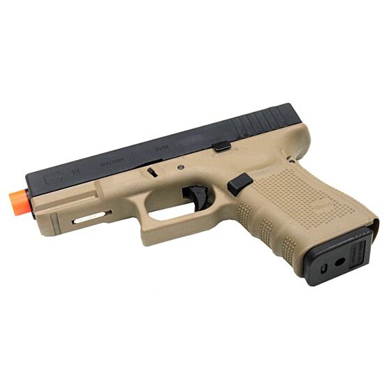 We g19 railed frame full metal gas pistol tan (gen.4)
