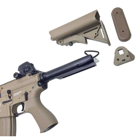 G&g fucile elettrico m4 cqb ras raider tan (scarrellante)