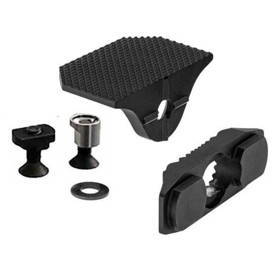 JJ airsoft ferma pollice regolabile TMRS V2 multiuso per astine (nero)