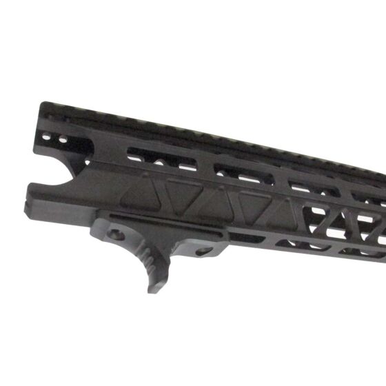 JJ airsoft grip hand stop dentellata per astine M-LOK (nera)