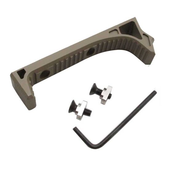 JJ airsoft grip curva multiuso per astine M-LOK (tan)