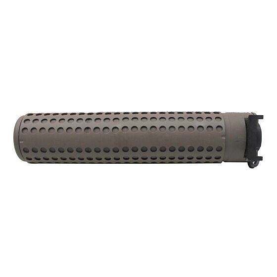JJ airsoft silenziatore KAC QD per fucili con spegnifiamma 14mm- (tan)