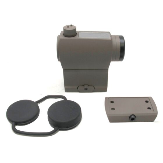 JJ airsoft T043 solar power minimal red dot scope full set (tan)