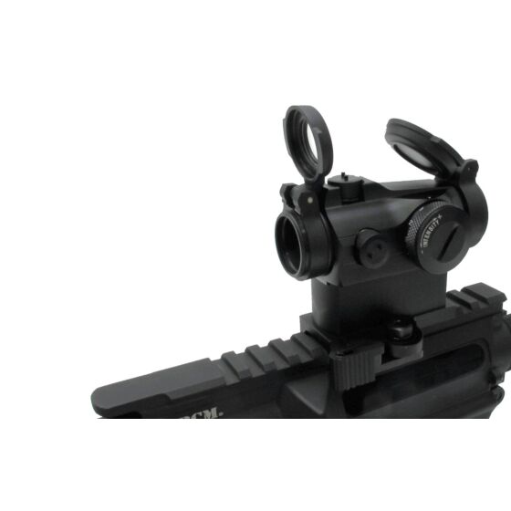 JJ airsoft QD riser mount T7w0 red circle scope with killflash (black)