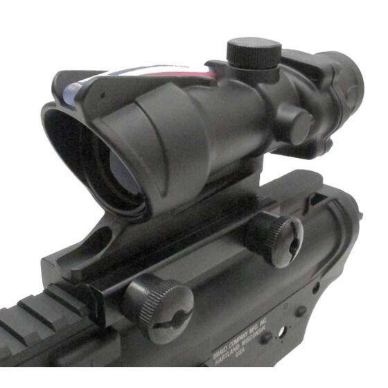 JJ airsoft ottica acog style 4x32 con funzione trizio (nera)