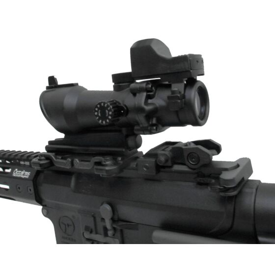 JJ airsoft ottica QD mount a reticolo illuminato acog 4x32 style full set con red dot